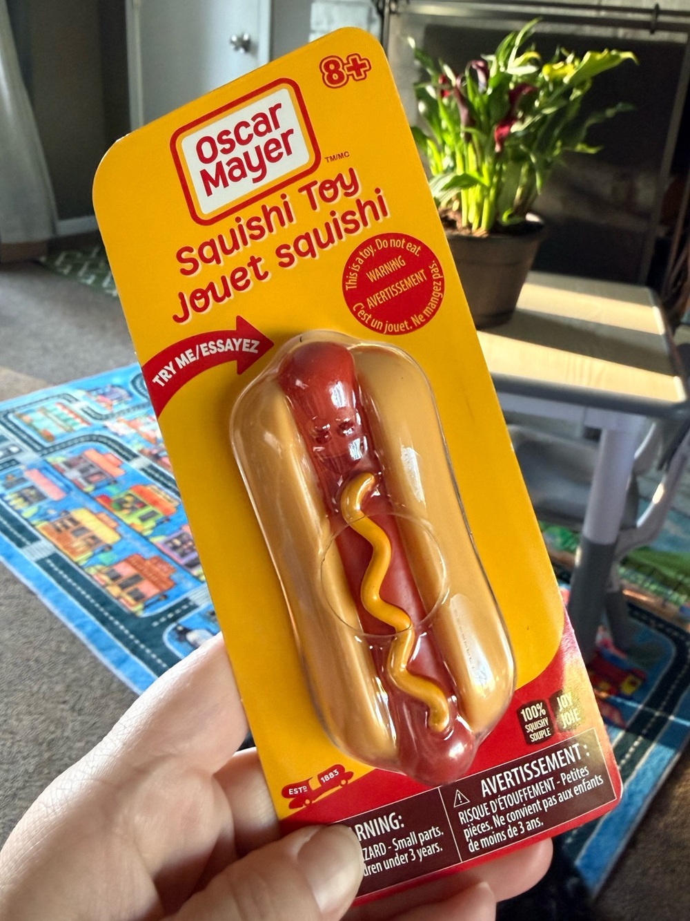 Squishi Toy Hot Dog Plush - Red Sausage with Cream Bun- Squishy